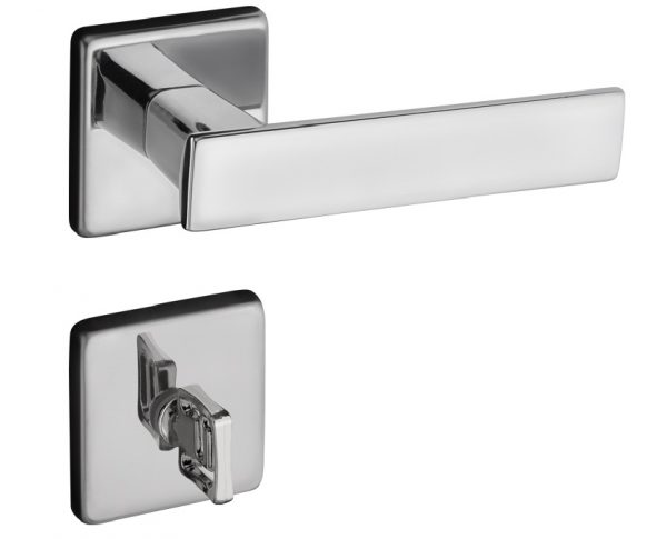 FECHADURA ZAMAC QUADRA ROSETA QUADRADA 701-80 BANHEIRO CROMADO PADO